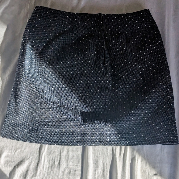 LOFT navy white polka dot skirt size 8 - Picture 2 of 5